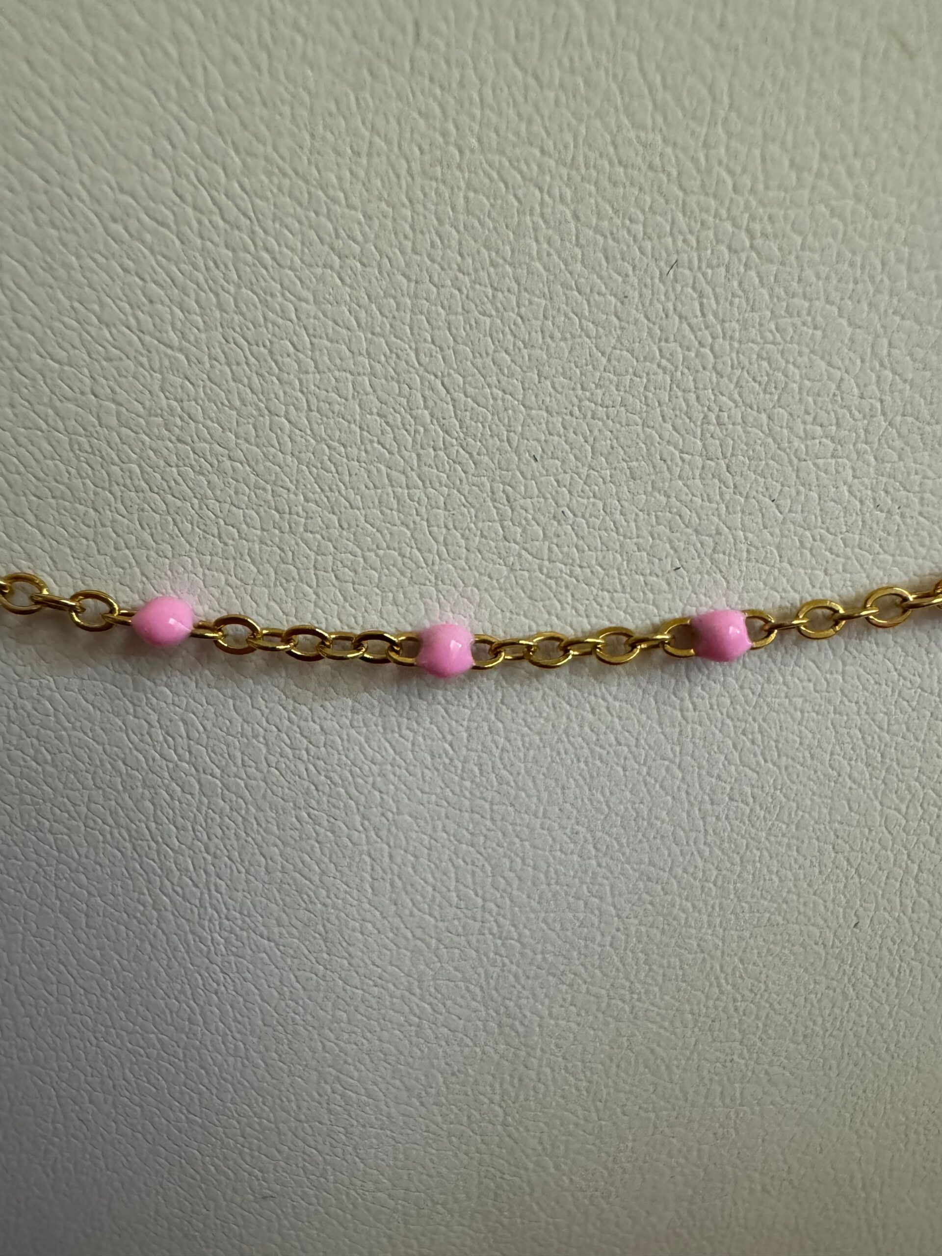 Pink Spotted Gold Chain