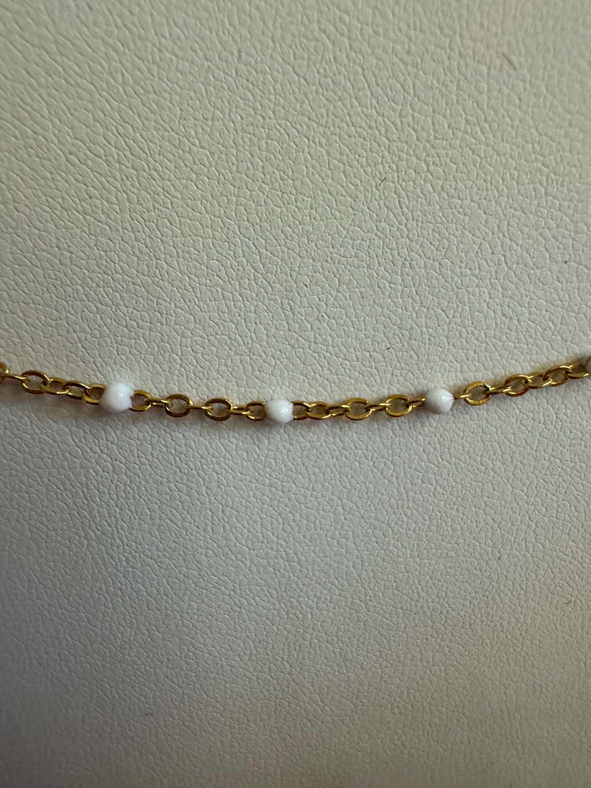 White Spotted Gold Chain